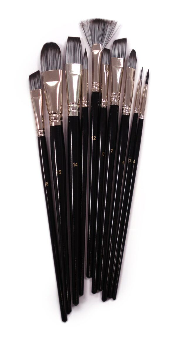 Silvertone Synthetic Artist Brushes, set of 10 - Jo Sonjas -   - 